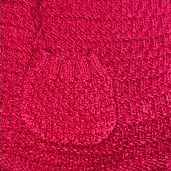 Solid red Ann Taylor loft s/s button up sweater - Picture 3 of 6